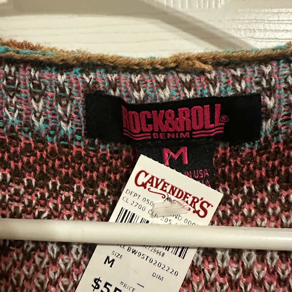 Rock & Roll Cowgirl Aztec Print long cardigan with hoodie - Picture 6 of 6